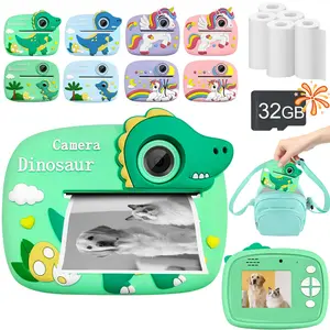 Kids Camera Instant Print,2.4-inch high-definition digital selfie camera,dual lens portable toy,equipped with memory card,5 rolls of printing paper and bag,perfect gift for children aged 4-12,and also an ideal choice for Christmas and New Year gift