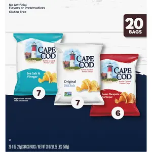 Cape Cod Potato Chips Variety Pack, 1 Oz, (Pack of 20)