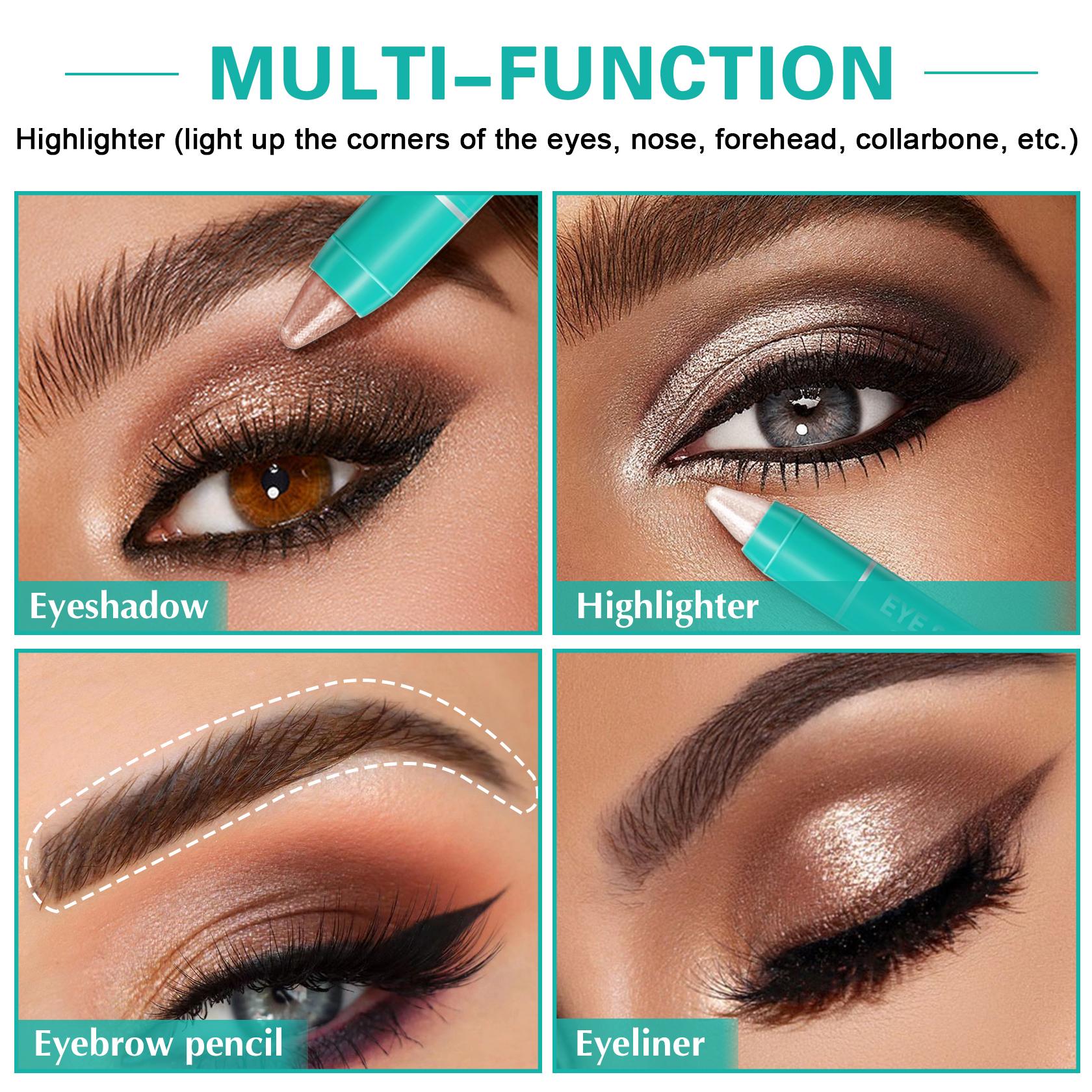 8PCS Eyeshadow Stick,Shimmer And Neutral Champagne Pink Metallic Eye Shadow sticks,Cream Eyeshadow Pencil Crayon with Smudge-proof & Waterproof,Eye Brightener Stick