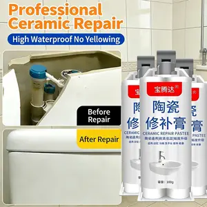 Baptenda Ceramic Repair Glue, High Strength Waterproof Ceramics Glue, Quick Fix for Broken Toilets, Bathtubs, Sinks, Tiles