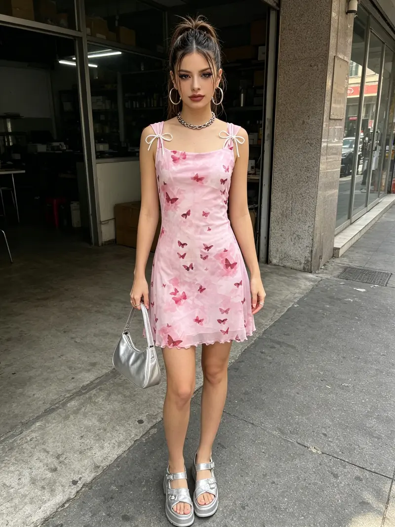 white christmas dresses Sexy Pink Dress Y2K Streetwear Graphic Shirt Mini Fashion Elegant Dres –  Mega Mart Center main image 0