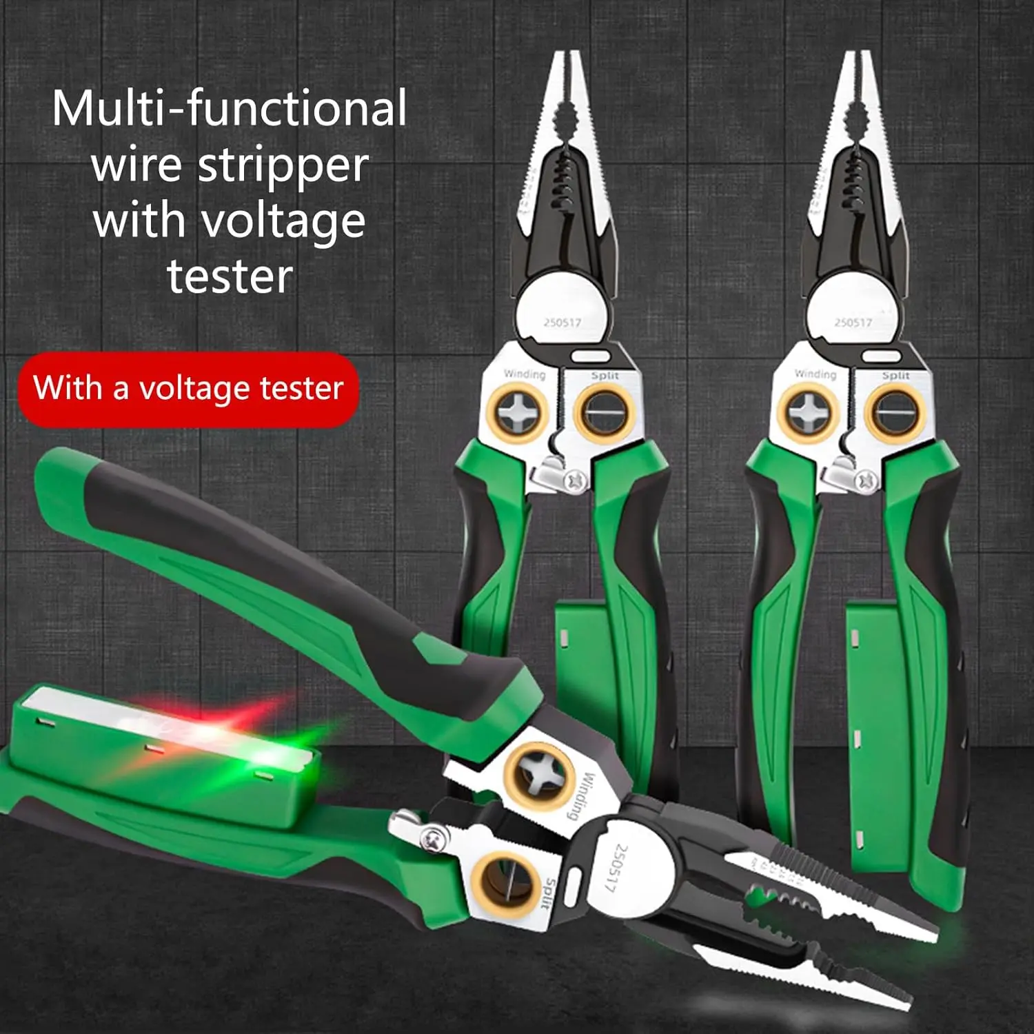 8-in-1 Multi-function Metal Wire Stripping Pliers with Voltage Tester - Small Hand Tools, AWG Support, Compact Wirecutters for Efficient Cutting & Stripping, for DIY Enthusiasts (1 Set/2pcs Options) Wire Stripping Machine Diy Tools Wirepliers