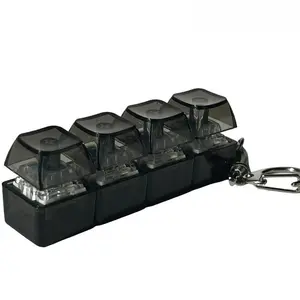 Glowing Keyboard, 4-In-1 Decompression Button Keychain, Stress Relief Finger Clicker, Perfect Gift for Anxiety Reduction & Fun