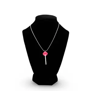 Necklace Silver Pink Lollipop