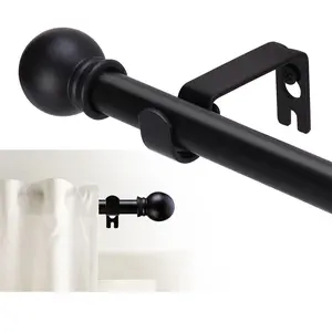 Matte Black Splicing Window Curtain Rod with Brackets for windows