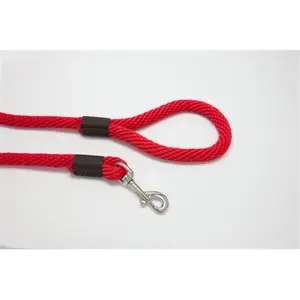 212 MAIN Red Purple Pebble Leedz Pet Leash - 6 ft x 0.62 in Super Thick Woven Rope, Breathable Grip, Secure Hold, UV Resistant, Weatherproof, Shock Absorbent