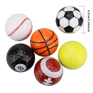 1 Set Golf Practice Balls, 6 Colorful Golf Balls with Unique Designs, Perfect Gift for Men & Women, Ideal for Holidays, Durable Rubber Material, Golf Pack