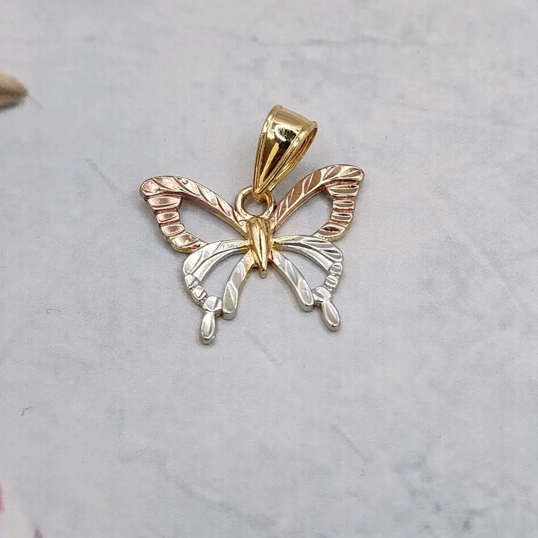 butterfly small pendant Gold-plated three tones