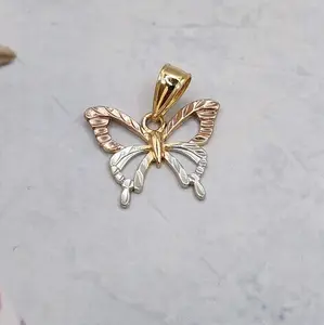 butterfly small pendant Gold-plated three tones