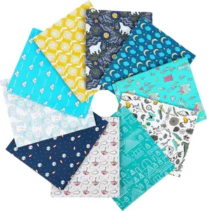 Newbrothread&Craftido 100% Cotton Quilting Fabric Bundles 10pcs Fat Quarters 18"x21" Medium Weight 5.2 oz for Quilting Sewing Patchwork Home Textile Baby Boy MothersDayGift