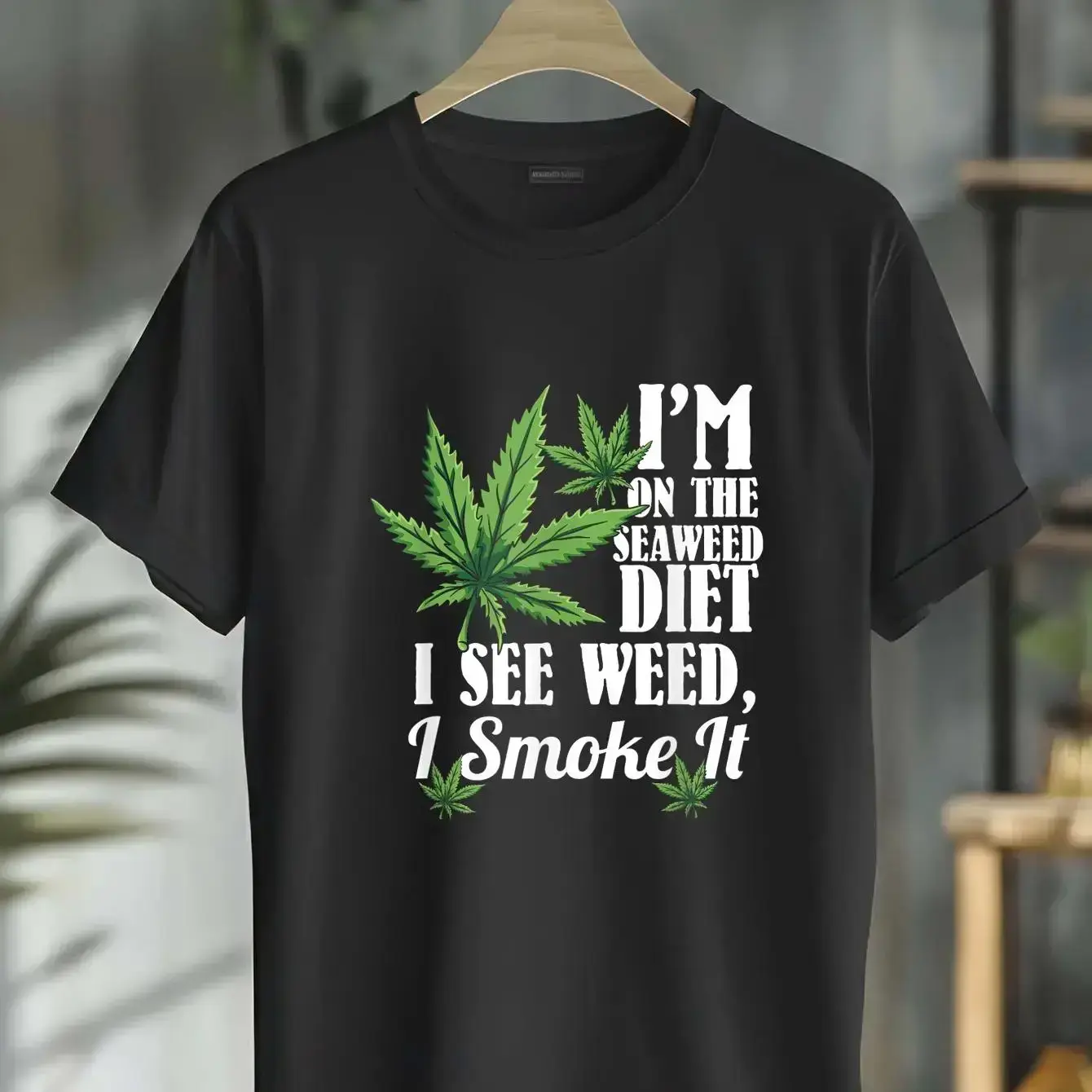 100% Cotton Marijuana Shirts, Funny Weed Stoner, See Weed Smoke It T-Shirtwwzz