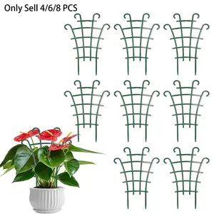 4/6/8 PCS Trellis for Potted Plants, Stackable Indoor Plant Trellis for Climbing Plants Outdoor, Garden Trellis for Climbing Plants Plastic Mini Climbing Plant Trellis Flower Pots Support, for Climbing Plants Outdoor for Vine Ivy Hoya Houseplants Flower P