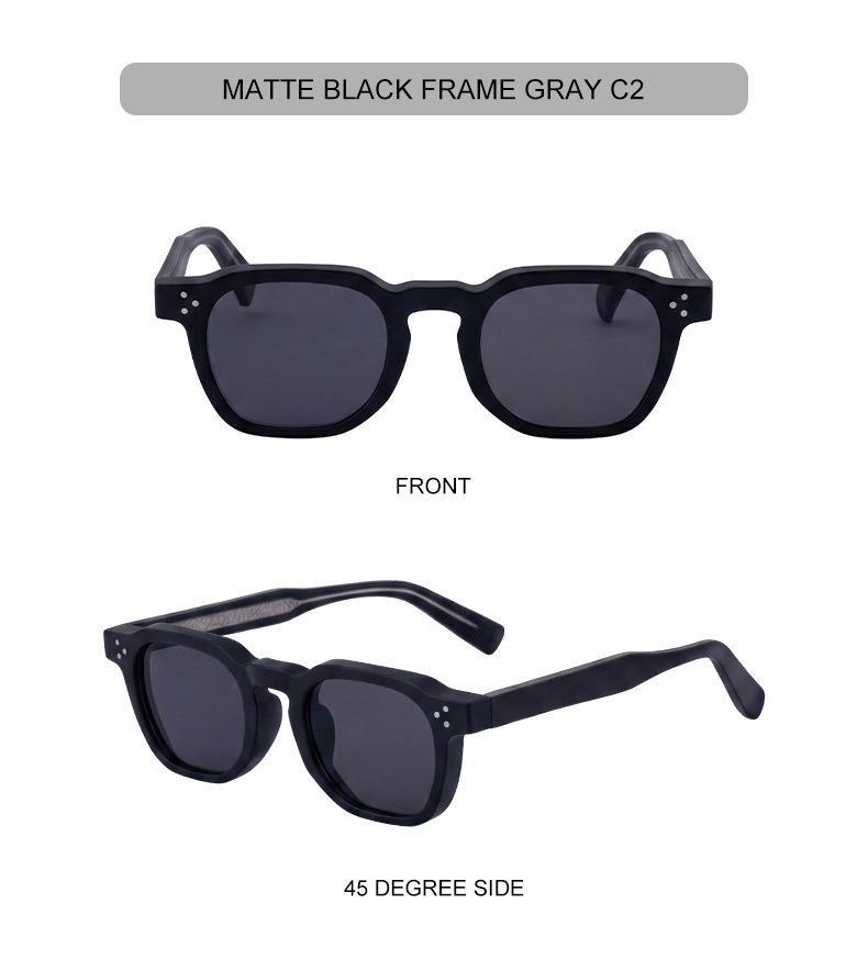 Small Square-Frame Sunglasses, Versatile Trendy Plastic-Frame Fashion Eyewear