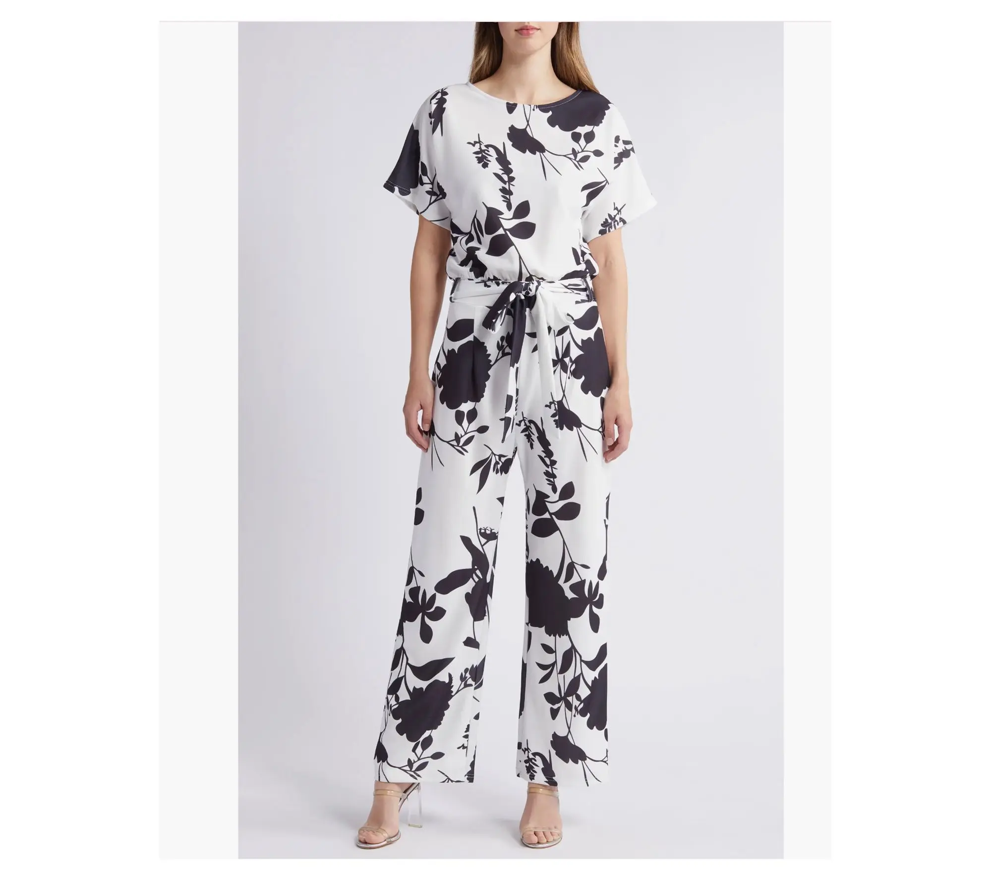 NIKKI LUND Lindsey Floral Tie Waist Jumpsuit