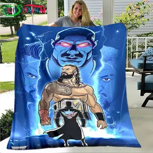 Fashion Wrestling Sport W-WWE Print Blanket Flannel Thin Blanket Portable for Home, Travel, Office, Lunch Break, Bath Towel, Gift Ideas, Cozy Throw, Aesthetic Room Decor