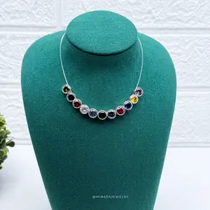 950 Silver Zircon Transparent Thread Necklace Elegant and Distinctive Design