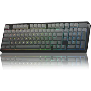 LEOBOG A98  Mechanical Keyboard, Tri-Mode BT5.0/2.4GHz/USB-C, Creamy Keyboard with Number Pad, Gasket Structure Hot Swappable, PBT Keycaps, RGB Backlit Black Gaming Keyboard with Knob for PC