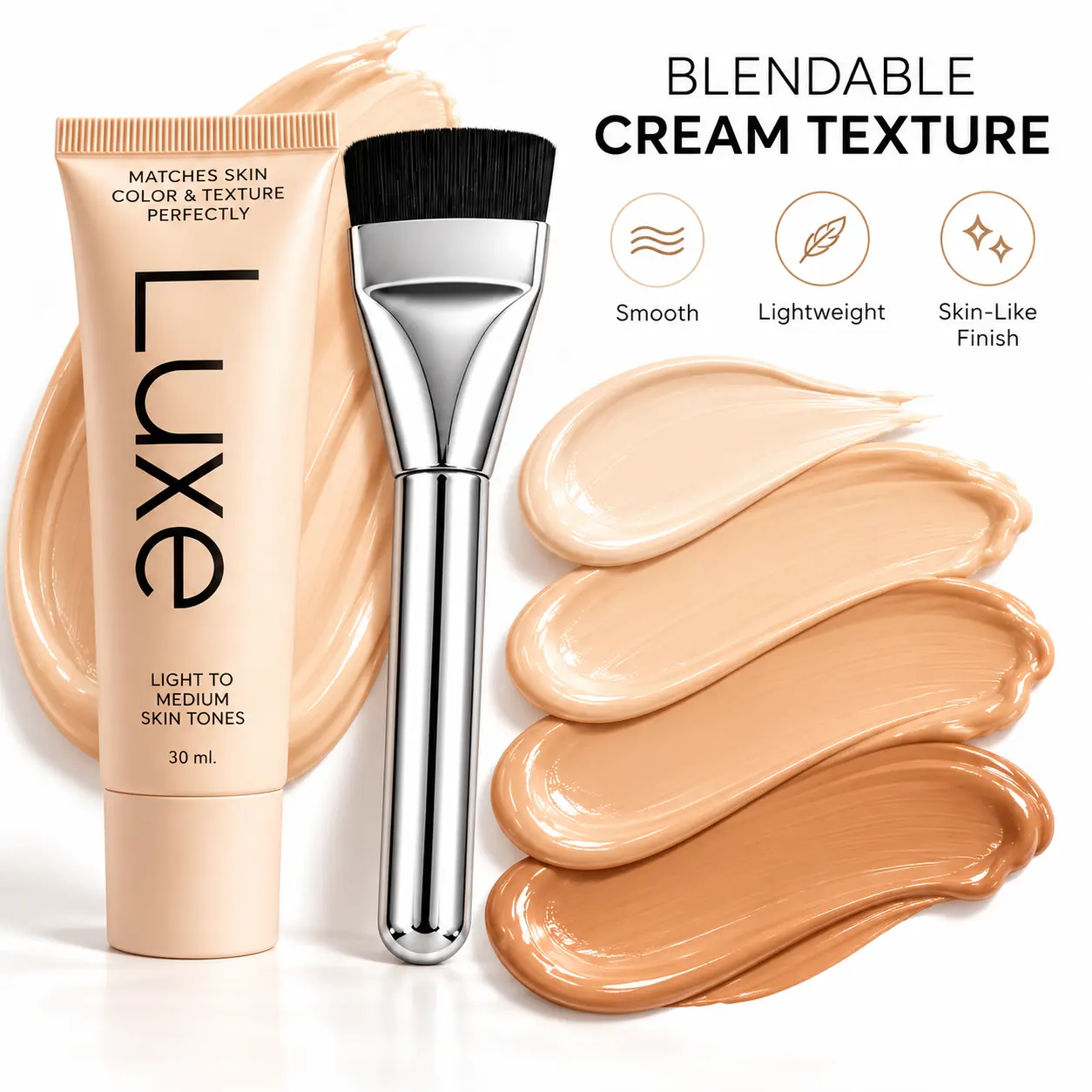 Women's  Color-Changing Skin Perfecting Foundation, Adaptive Any Tone Liquid Makeup, Buildable Light-to-Medium/Medium-to-Deep Coverage, Lightweight Moisturizing Formula, 12-Hour Wear, Natural Dewy Finish, Even Complexion, All Skins, 30ml