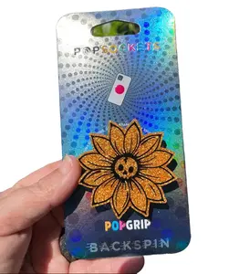 Skull Sunflower Phone Grip Magsafe, Gothic Floral Magnetic Socket, Spooky Cute Flower Skeleton Finger Holder Stand, Phone Accessory