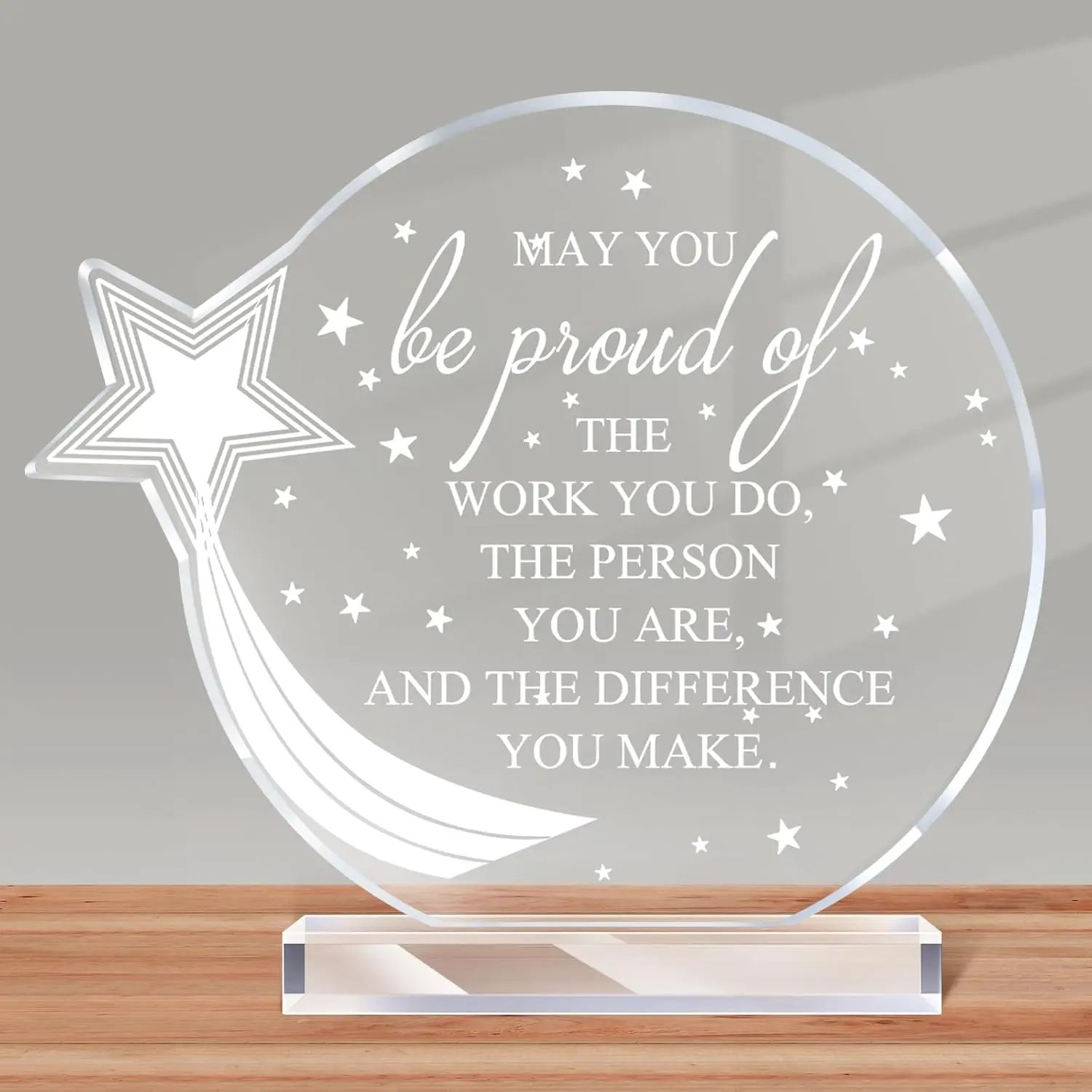Employee Appreciation Gifts, Acrylic Award Plaque, Graduation Thank You Gift, Nurse Teacher Volunteer Doctor Keepsake, Half Circle Design