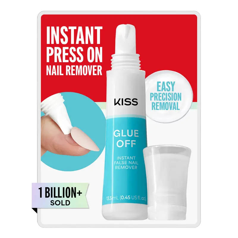 Kiss Glue OFF Press On Fake Nails Remover | No Soaking, No Damage To Natural Nails