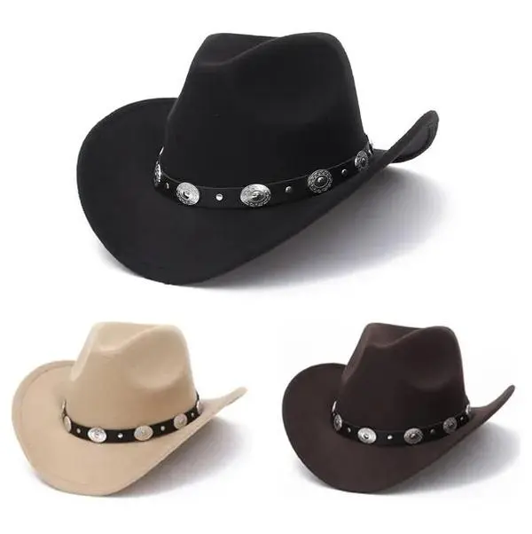 Trending Western Cowboy & Cowgirl Hat  | Retro Style with Silver Strap  | Wide Brim Adjustable Unisex Hat for Men & Women | Vintage Rodeo Vibes | TikTok Fashion Must-Have | Festival, Country Concert, Ranch Wear – Grab Yours Before It’s Gone!