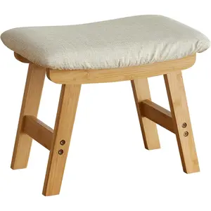 Foot Stools Ottoman, Small Foot Stool Ottoman, and Footstool, Wooden Foot Stool, Sofa Footrest Extra Seating for Living Room Entryway Office