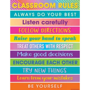 Colorful Vibes Classroom Rules Chart(C)