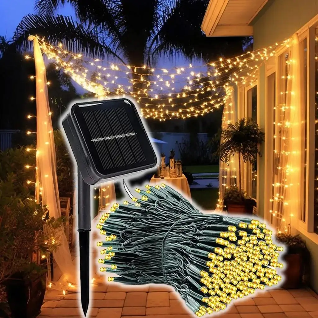 Solar Powered LED String Light, Outdoor Solar LED String Light, LED String Light for Garden, Patio, Party Decoration