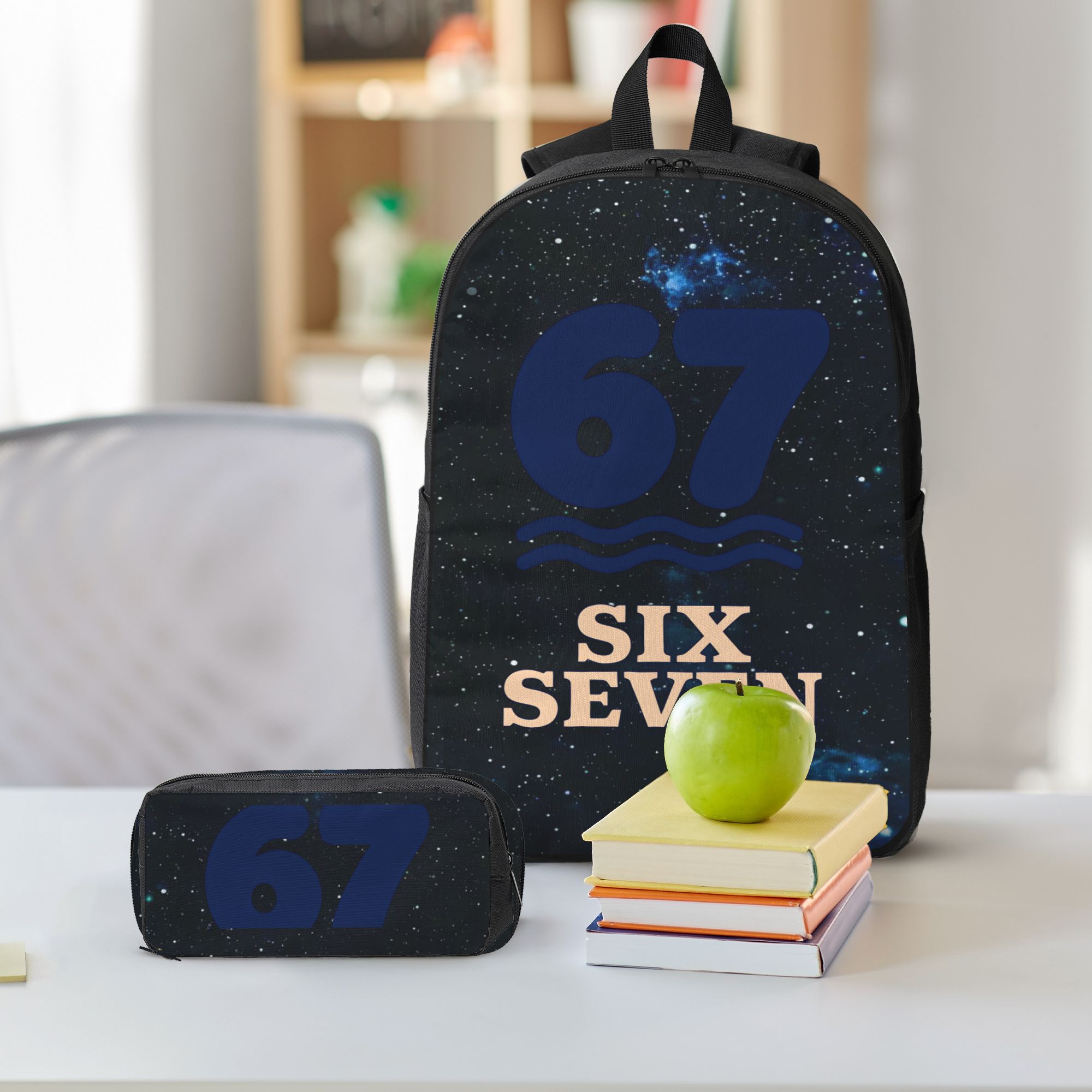 The ‘67’ student backpack is perfect for travel and everyday use – a lightweight backpack with adjustable shoulder straps and zippers, offering ample capacity for students and teenagers.