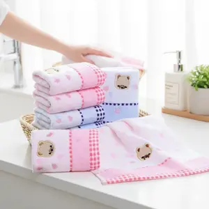 Jacquard Cartoon Baby Towel Set - Ultra Soft Quick Dry Newborn Bath Towel, Portable Face Cloth for Kids, Gentle Skin Care & Baby Swimming Travel Towel, Perfect Gift Set