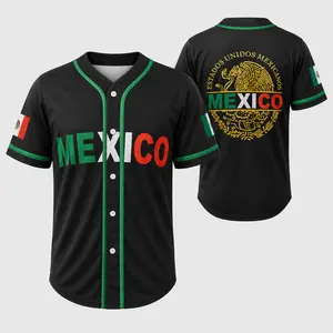 Mexico2026Baseball Jersey - Black Mexico Baseball Button Down Jersey Shirts mexico jerseys shirts latinas mexican jersey camisa de