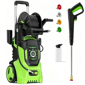 4500 PSI Electric Pressure Washer | 2.2GPM Power Washer with 20ft Extension Hose Reel, Adj-15-Level Touch Screen, 4 Quick Connect Nozzles And Foam Cannon for car wash, home, driveway, garden, yard, RV, boat, motorcycle Cleaning