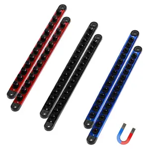 Aluminum Magnetic Socket Organizer, 6-Piece Socket Rail Holder, 1/4-Inch x 28 Clips, 3/8-Inch x 28 Clips, 1/2-Inch x 24 Clips, Storage 80 Sockets(Sockets Not Included)