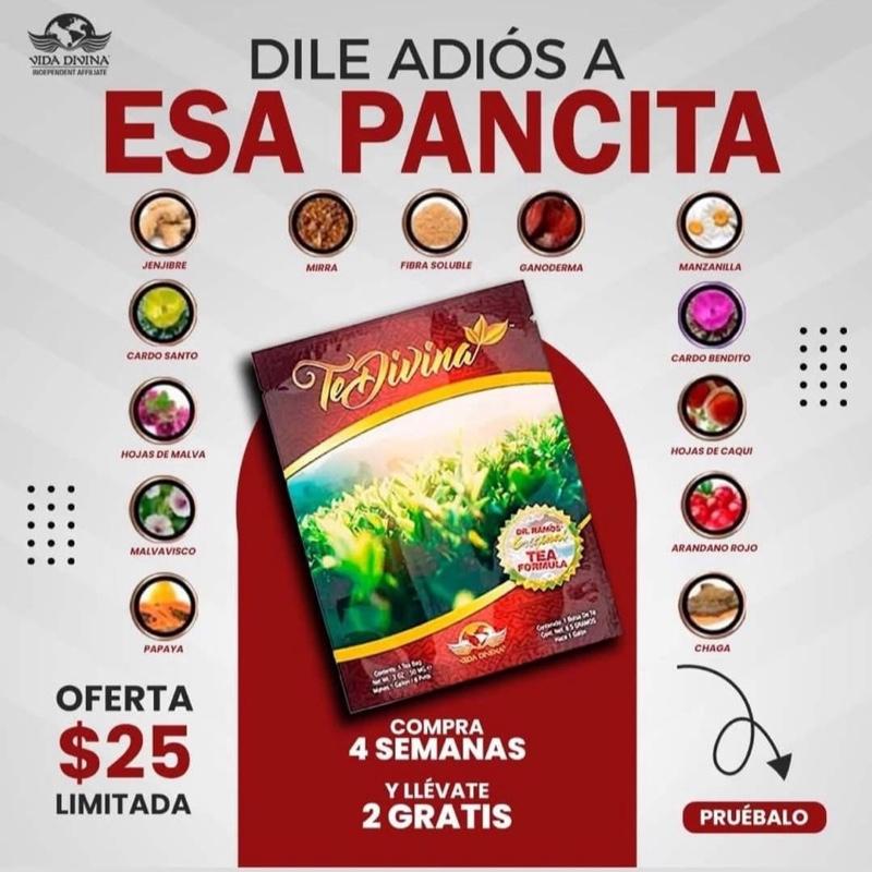 Detox Básico Té Divina + Ignite - Natural Detox Formula for a Healthful Drink - Tea, Beverage Herbal Fruit