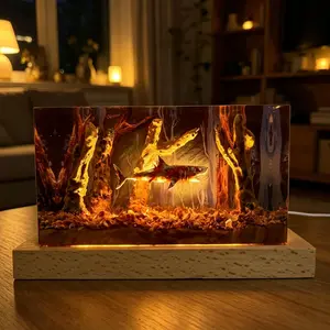 Zombie Great White Shark Resin Night Light Mutation Bloodthirsty Mad Shark Resin Lamp Handmade 3D Art Lamp for Horror Style Decor, Creative Gift for Your Best Friend, Unique Desktop Decorations, Add Atmosphere to Home and Office Resin Decorative Lamps