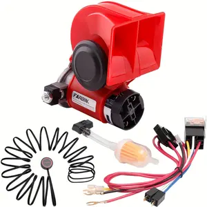 ALLEY Train Horn Kit for Truck 12V Super Loud Car Horn Snail Air Horn with Relay Harness Button for Any Vehicles Compact Air Horn with All Copper Compressor Electric Car Horn