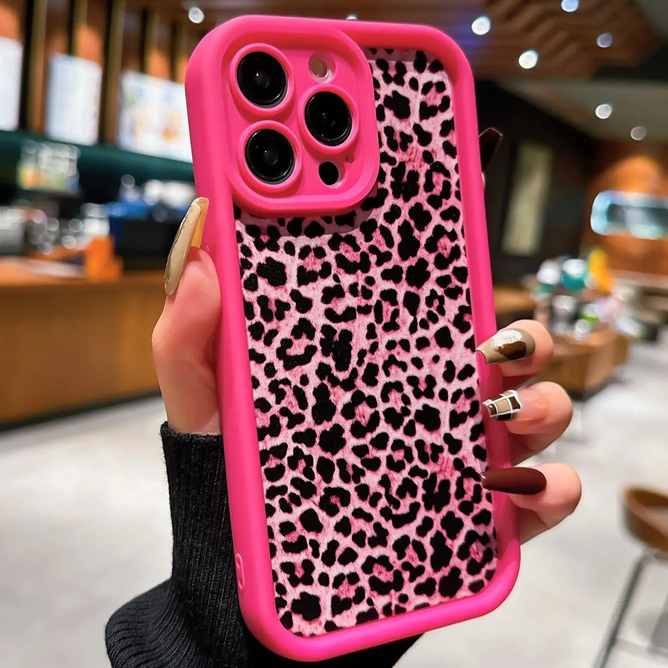 Fashion Leopard-pattern Phone Case, Anti-drop Cellphone Protective Case, All-inclusive Shockproof Mobile Phone Cover for iPhone 11 12 13 14 15 Pro Max