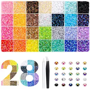 Ultimate Bedazzler Kit: 35,000PCS 3mm Jelly Synthetic Resin Rhinestones – 28 Vibrant Colors Flatback Beads for DIY Crafts, Nail Art, Phone Cases & Clothing Decoration