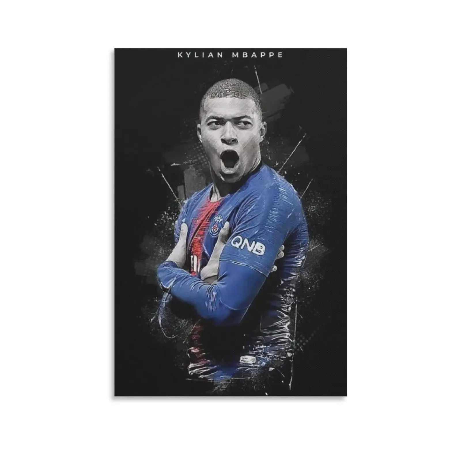 Football Sports Kylian Mbappe Poster Picture Art Print on Canvas Home Room Decor Mural