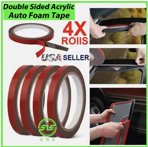 4X Auto Tape Acrylic Foam Double Sided Back Mounting Adhesive 3m x 10mm Car 10ft