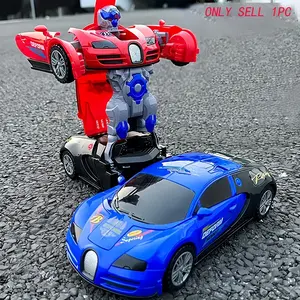 Automatic Transforming Robot Toy Car, 1 Piece Deformable Car Toy, Multifunctional Car, Auto Wall Barrier with Lights and Music, Perfect Gift for Boys and Girls
