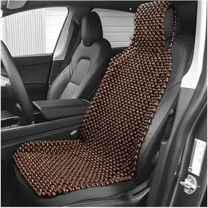 Natural Wood Beaded Seat Cover, Breathable Messaging Cushion Cool Automotive Seat Mat, Comfortable Cooling Mat to Keep Back from Getting Sweaty While Driving, Car Accessories (Coffee)