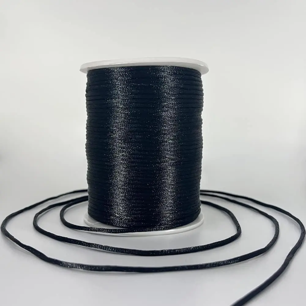 2 mm 330  Satin Nylon Cord String for  Making Bracelet Necklaces Beading Thread Rattail Macrame Kumihimo Chinese Knot Craft