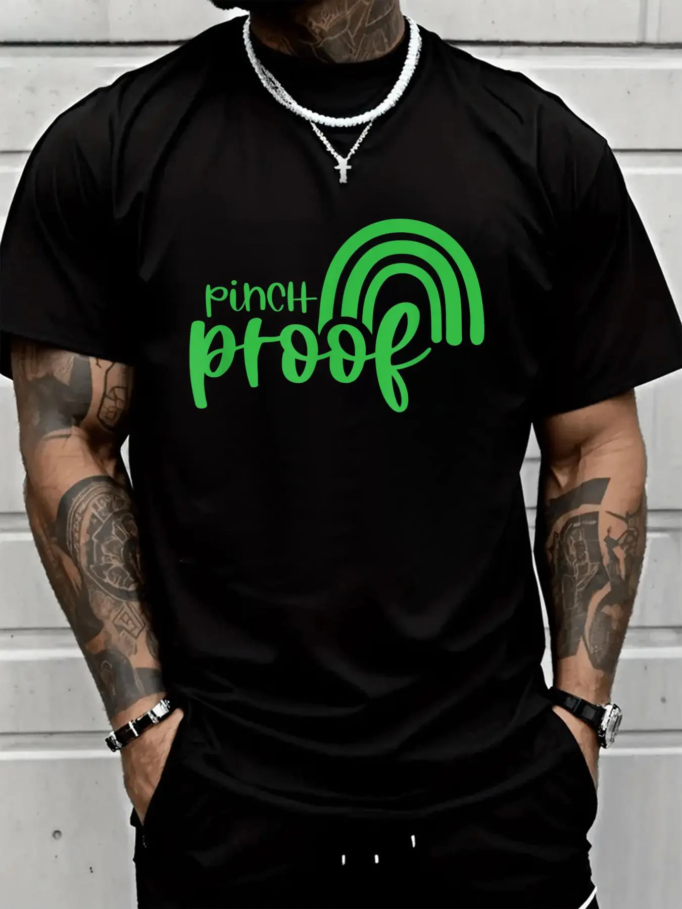 Unisex 100% Cotton Saint Patrick's Day Funny Irish Pinch-Proof T-Shirt Suitable for All Seasons