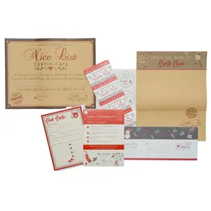 Letter to Santa Kit & Letter From Santa, Nice List Certificate North Pole Mail, DIY Holiday Crafts - Set of 4 - Writing Kit - Christmas Kids Activity
