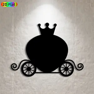 1pc Cinderella Carriage Metal Wall Art,Cinderella Carriage Statue Mural, Ideal Gift for New Year, Christmas, Fairy Tale Enthusiasts, Rust-Resistant Metal Wall Decor Wall Sculptures, Perfect for Bedroom Wall & Garden Fence, Magical Home Decor