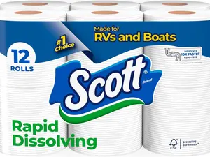 Toilet Paper, 12 Double Rolls, Septic-Safe, Toilet Paper