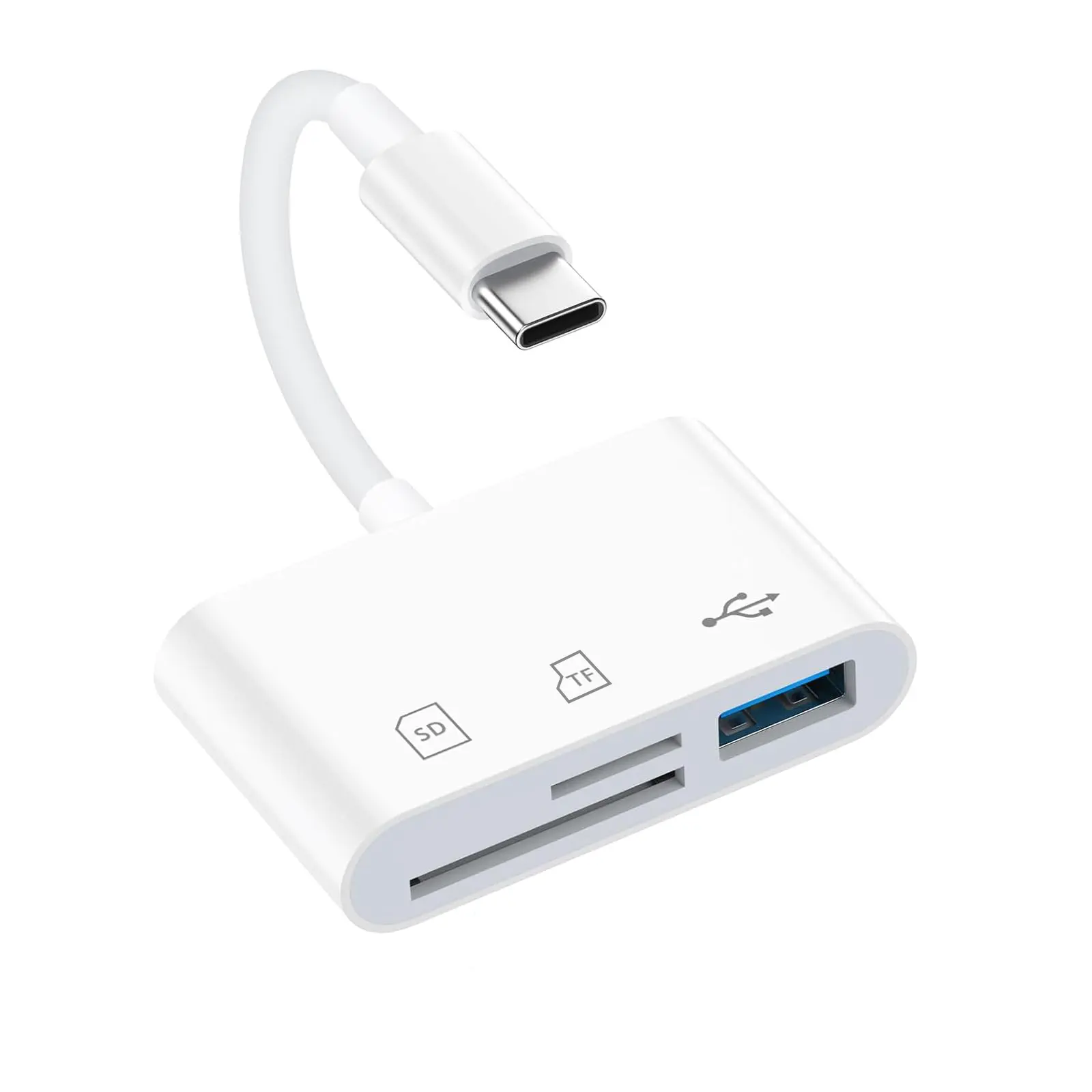 Unisex Multi-Port USB C Micro SD Card Reader Adapter with USB-C OTG Plug, High Speed Transfer & Fast Photo Copy for iPhone 15-17 Series, Mac (Festive Party Bag & Gift Idea)