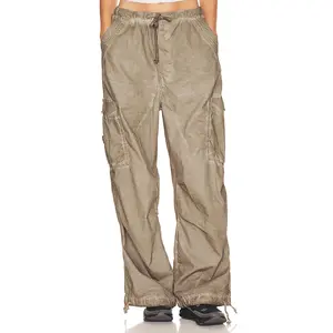 Jaded London Oil Wash Parachute Pants in Beige